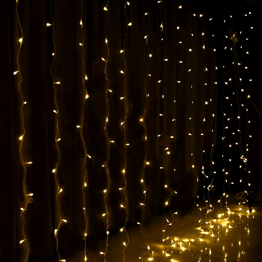 6m x 3m Christmas Curtain Lights 600 LED - Warm White Homecoze