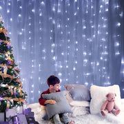 6m X 3m Christmas Curtain Fairy Lights String 600 LED - Cold White Homecoze