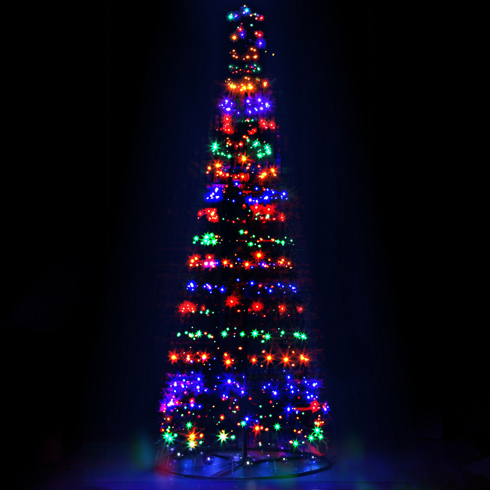 12FT (3.6m) Solar Powered LED Christmas Tree Motif Lights - Muilticoloured Homecoze