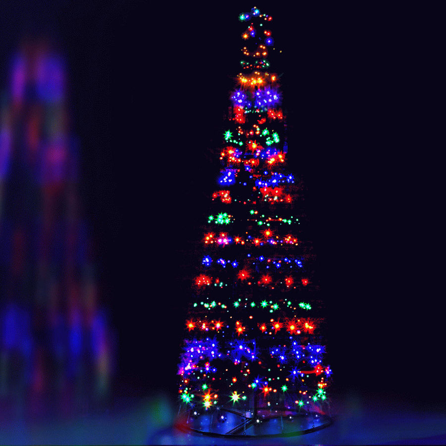 12FT (3.6m) Solar Powered LED Christmas Tree Motif Lights - Muilticoloured Homecoze