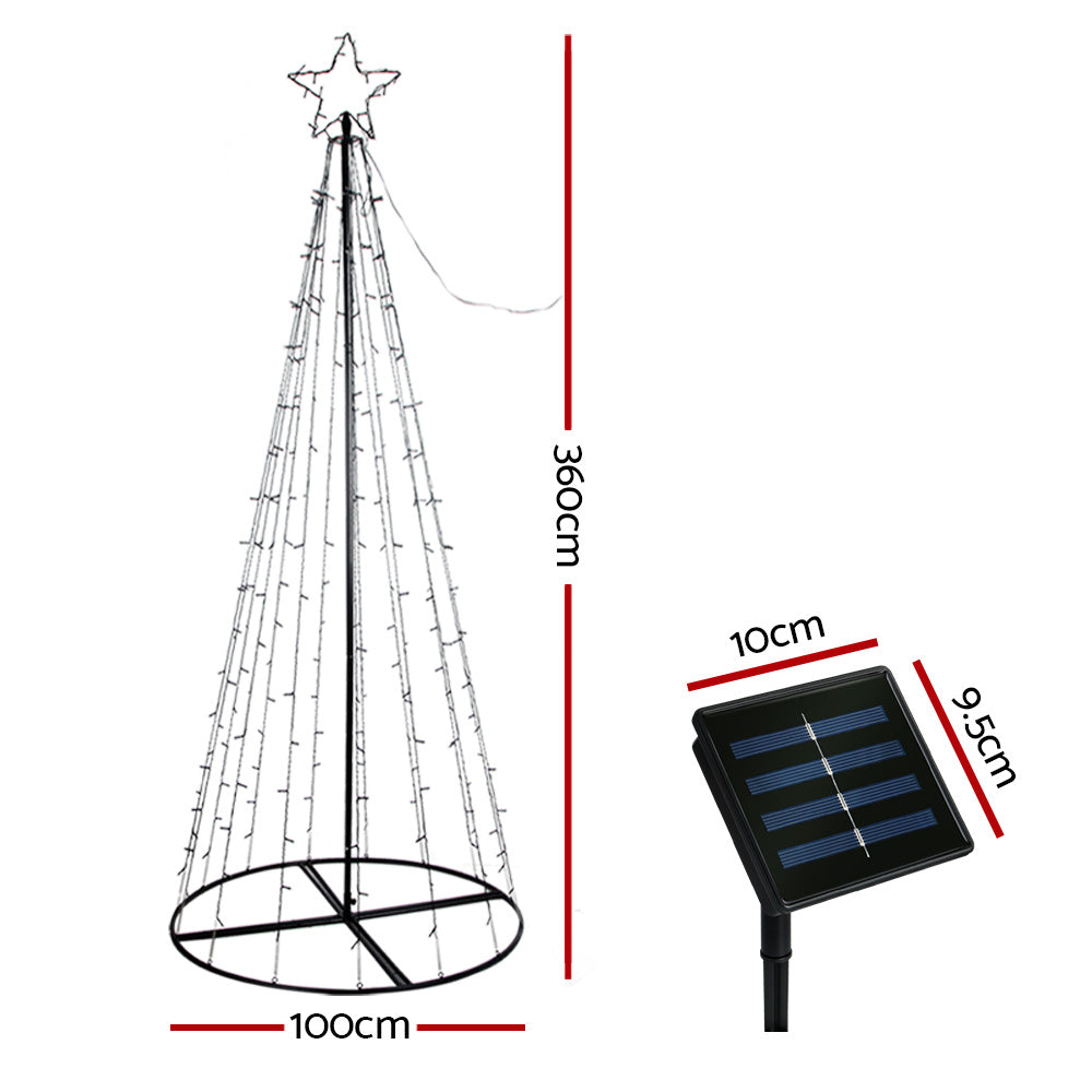 12FT (3.6m) Solar Powered LED Christmas Tree Motif Lights - Warm White Homecoze