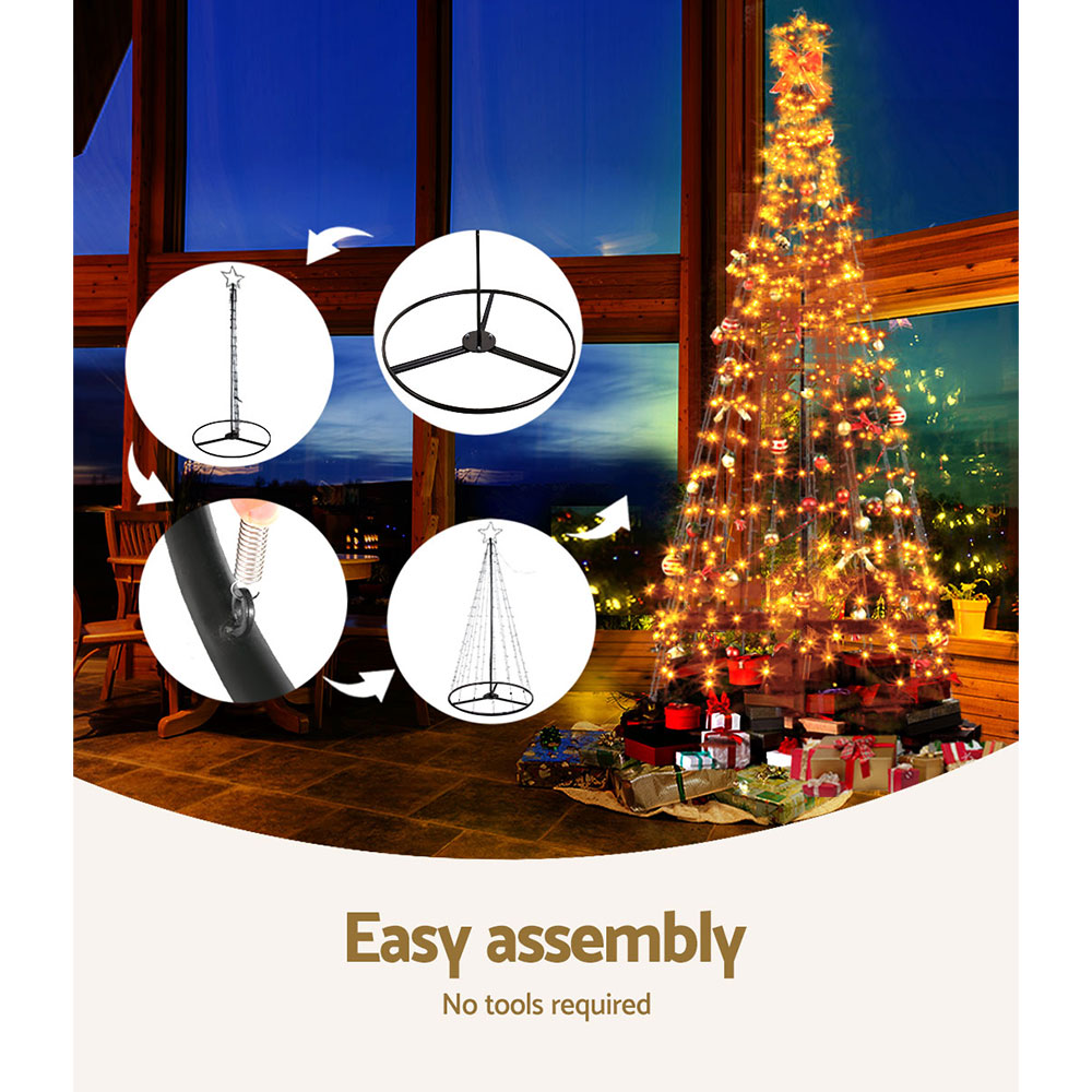 12FT (3.6m) Solar Powered LED Christmas Tree Motif Lights - Warm White Homecoze