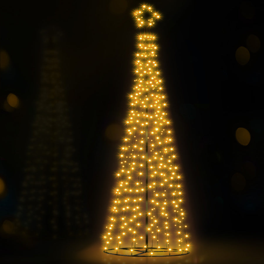 12FT (3.6m) Solar Powered LED Christmas Tree Motif Lights - Warm White Homecoze
