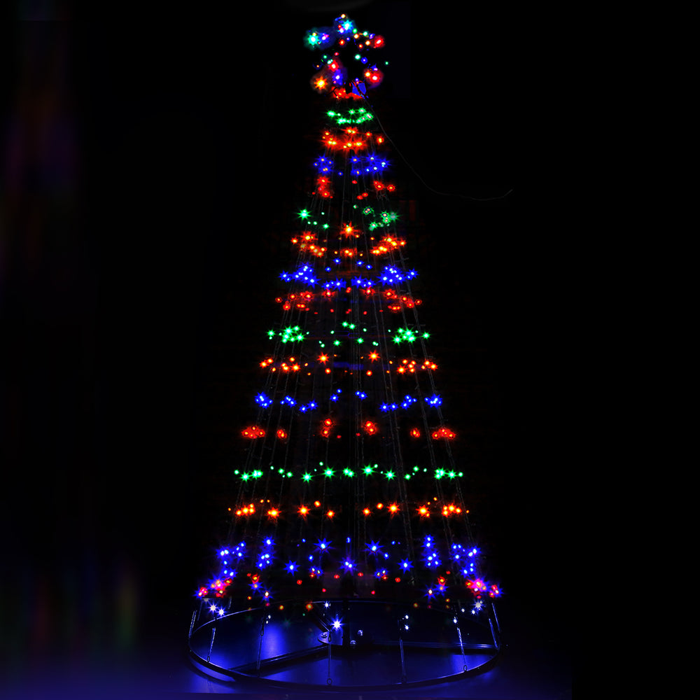 7FT (2.1m) Christmas Tree LED Lights Solar-powered Xmas Fibre Optic Muilti-coloured Homecoze