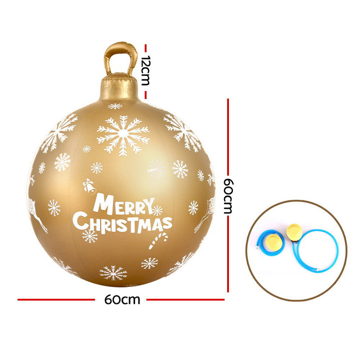 60cm Giant Christmas Bauble Inflatable Ball Decoration - Gold Homecoze