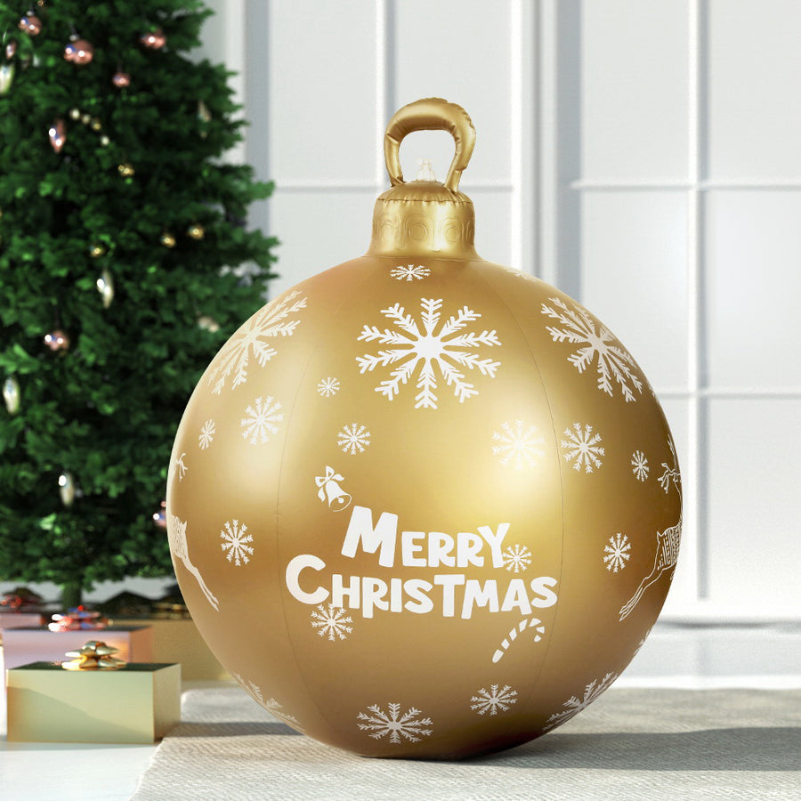 60cm Giant Christmas Bauble Inflatable Ball Decoration - Gold Homecoze
