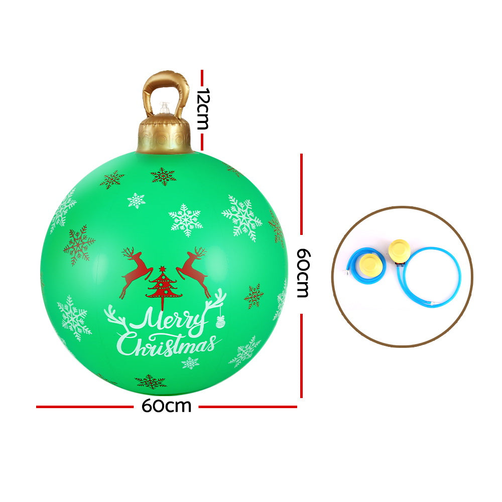 60cm Giant Christmas Bauble Inflatable Ball Decoration - Green Homecoze