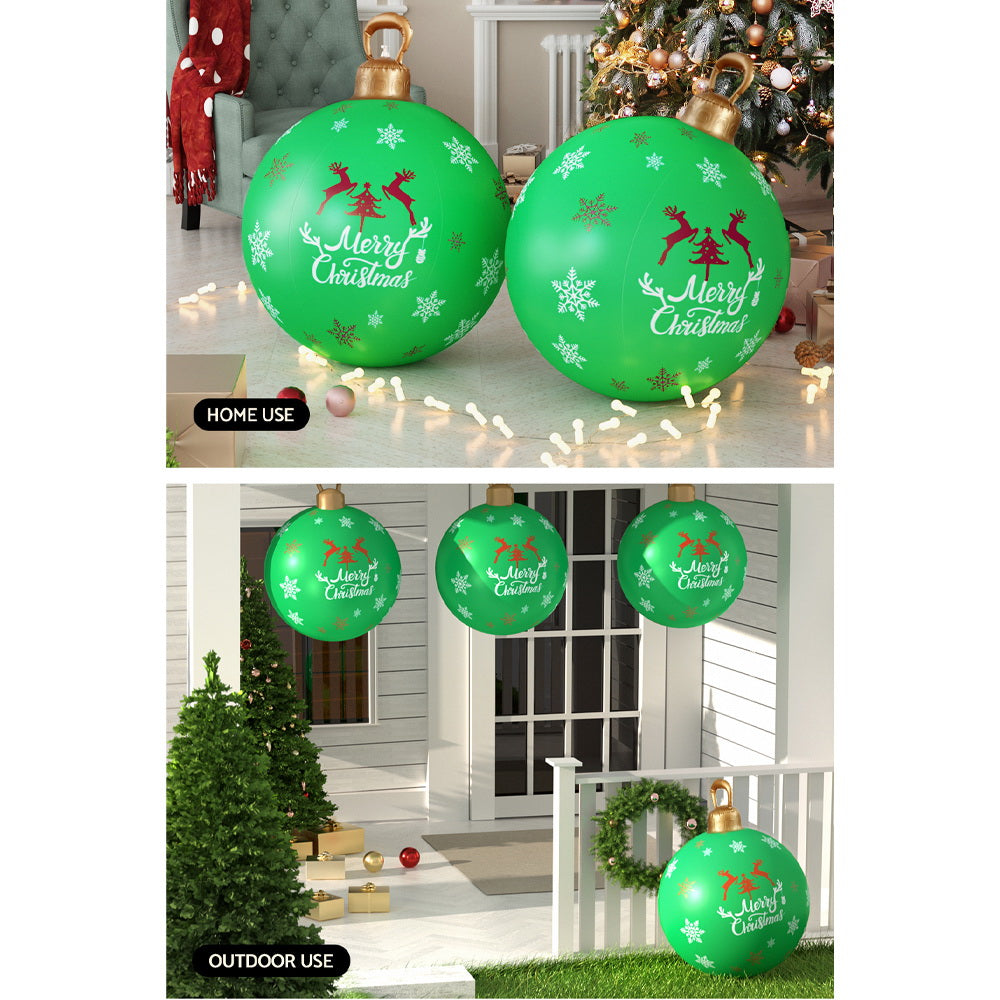 60cm Giant Christmas Bauble Inflatable Ball Decoration - Green Homecoze