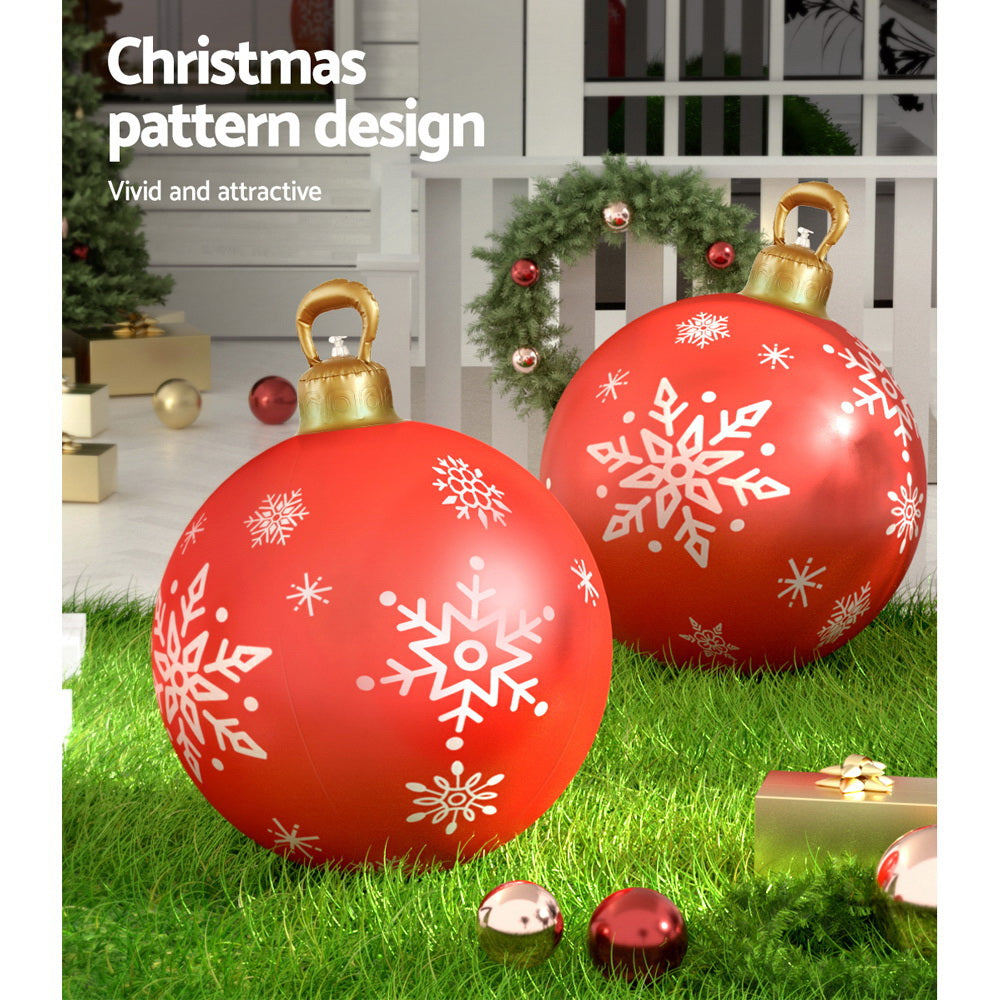 60cm Giant Christmas Bauble Inflatable Ball Decoration - Red Homecoze