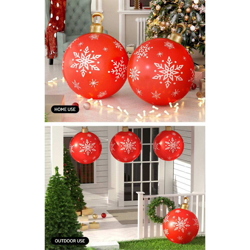 60cm Giant Christmas Bauble Inflatable Ball Decoration - Red Homecoze