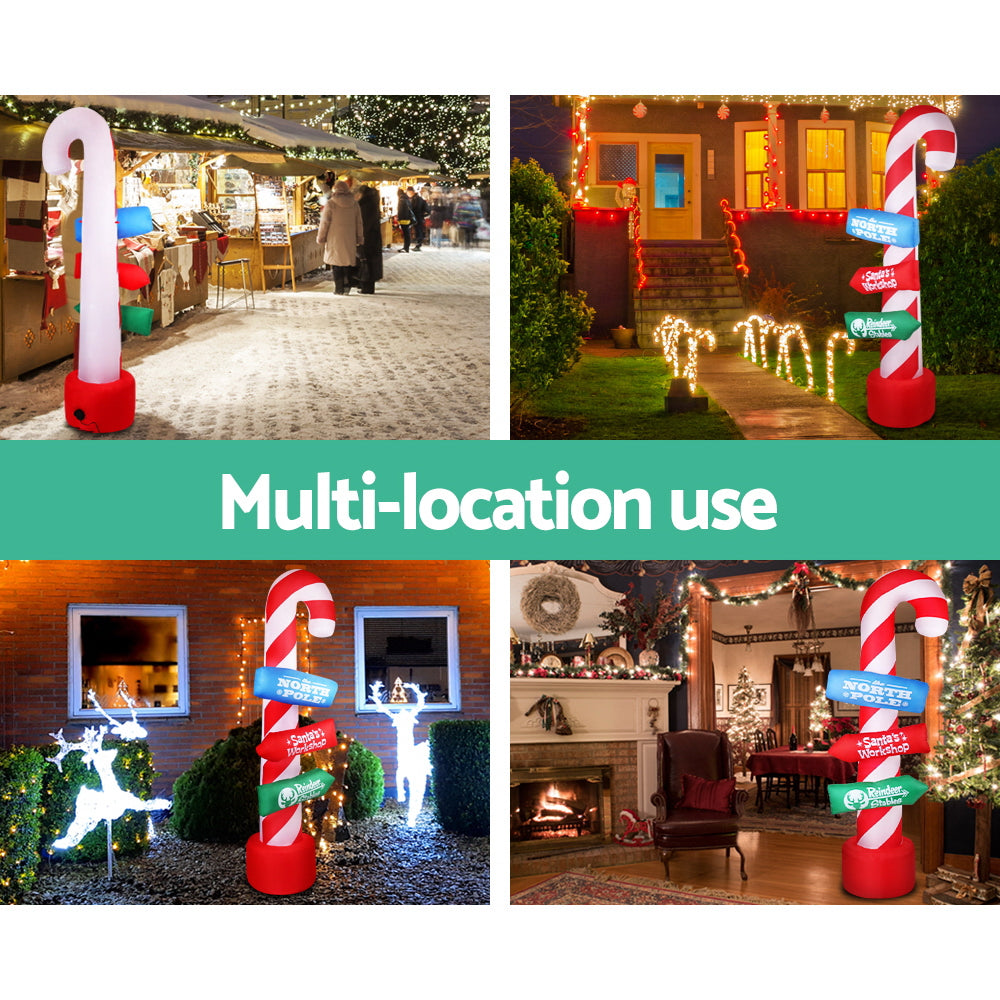 2.4m Candy Cane Guide Pole Christmas Inflatable - Homecoze