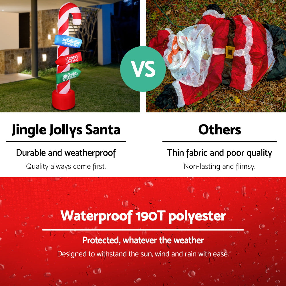 2.4m Candy Cane Guide Pole Christmas Inflatable - Homecoze