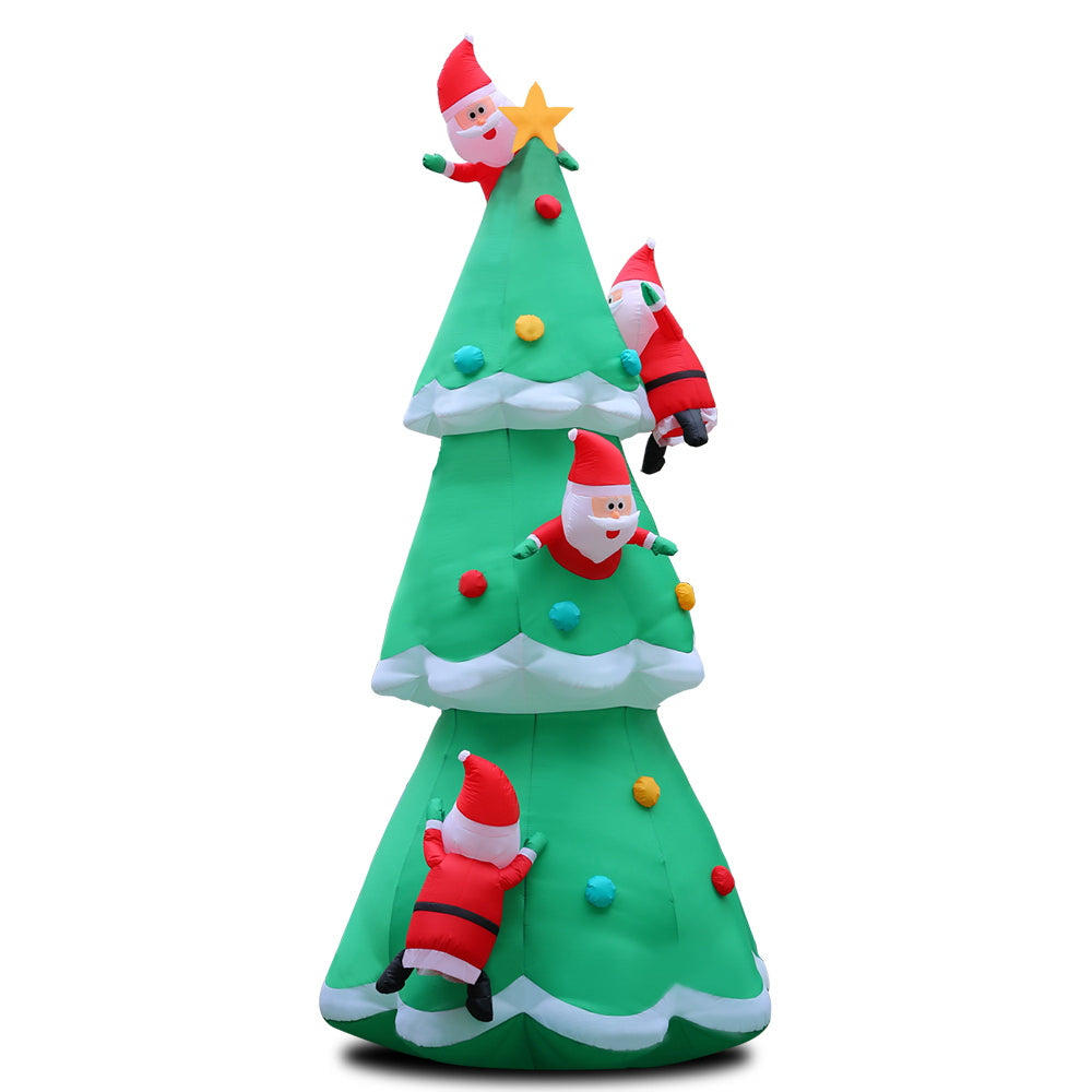 5m Christmas Inflatable Santa on Christmas Tree Xmas Decor LED Homecoze