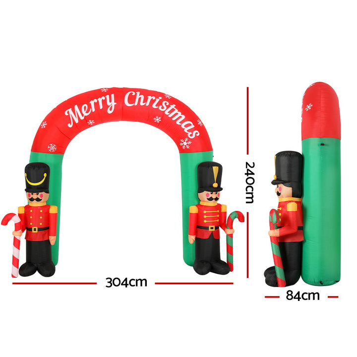 3M Inflatable Nutcracker Christmas Archway Outdoor Xmas Decoration Homecoze