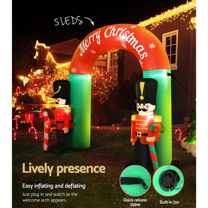 3M Inflatable Nutcracker Christmas Archway Outdoor Xmas Decoration Homecoze