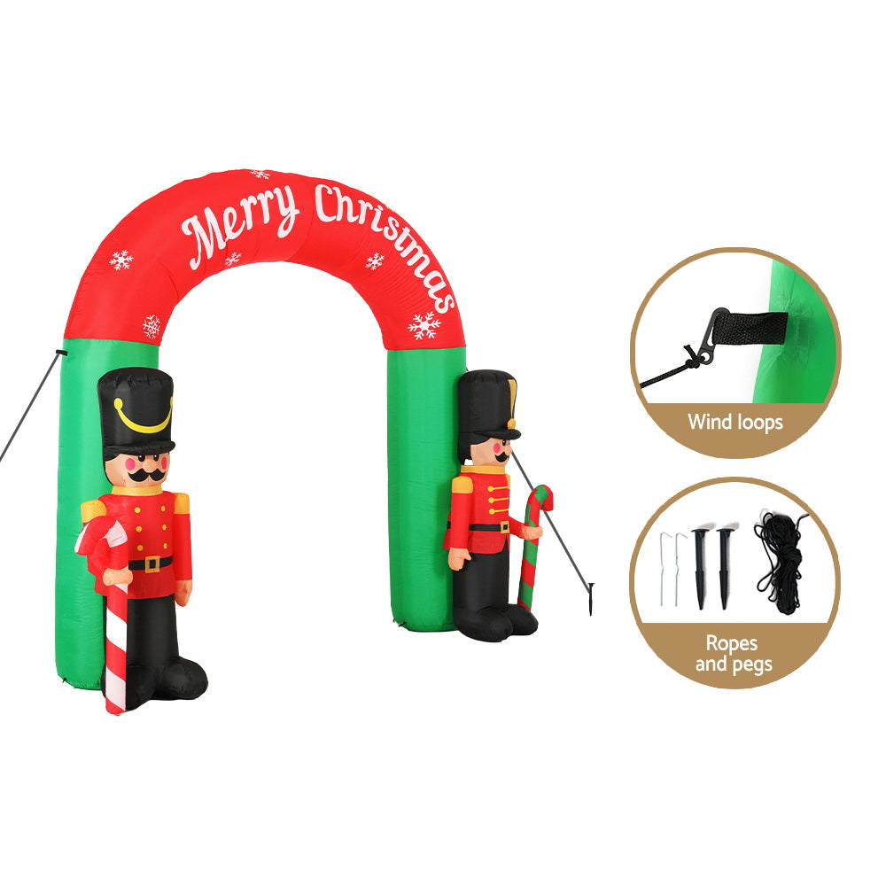 3M Inflatable Nutcracker Christmas Archway Outdoor Xmas Decoration Homecoze