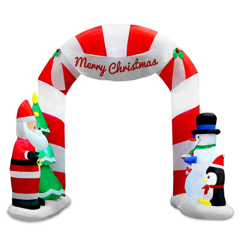 3m Christmas Inflatable Archway with Santa Xmas Decor LED Homecoze