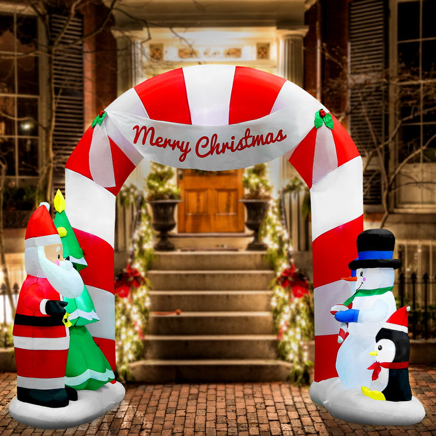 3m Christmas Inflatable Archway with Santa Xmas Decor LED Homecoze
