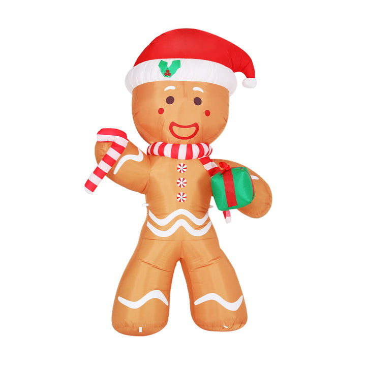 3M Gingerbread Man Christmas Inflatable Bear Doll with LED Lights Homecoze