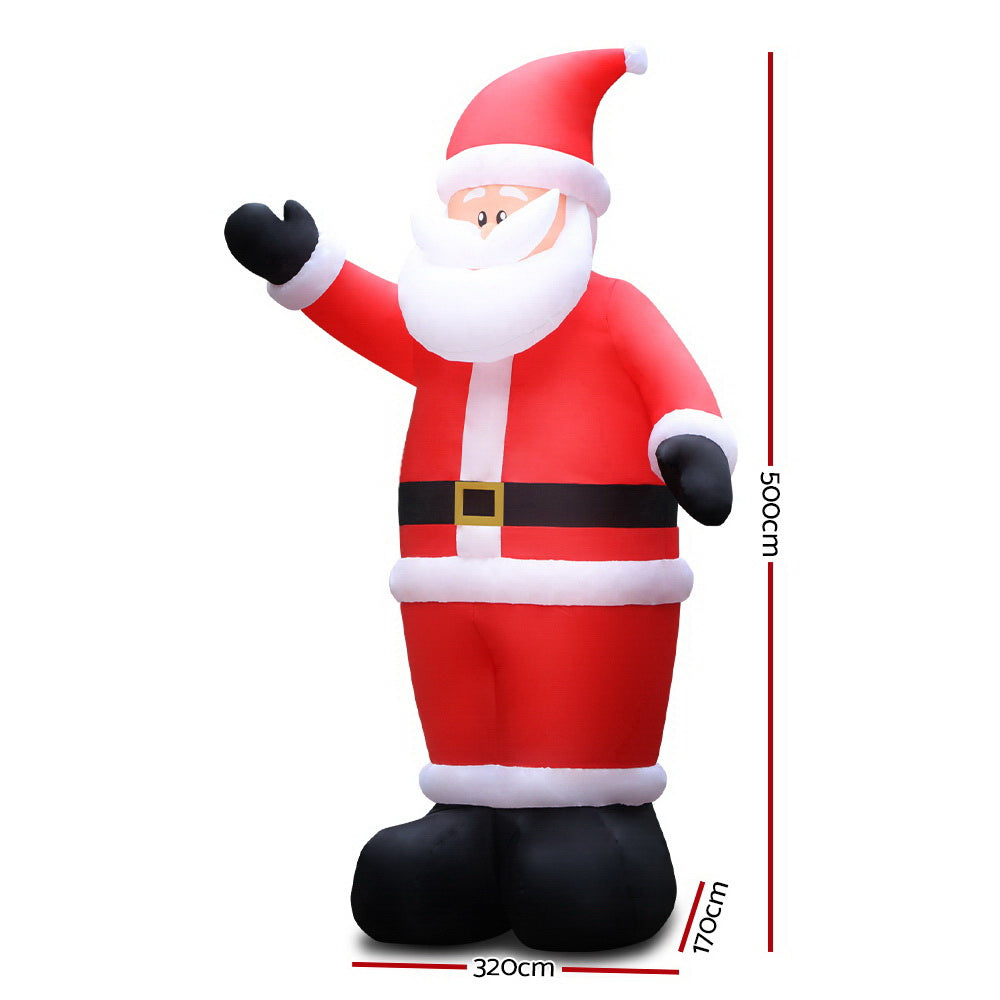 5m Christmas Inflatable Santa Decorations Outdoor Air-Power Light Homecoze