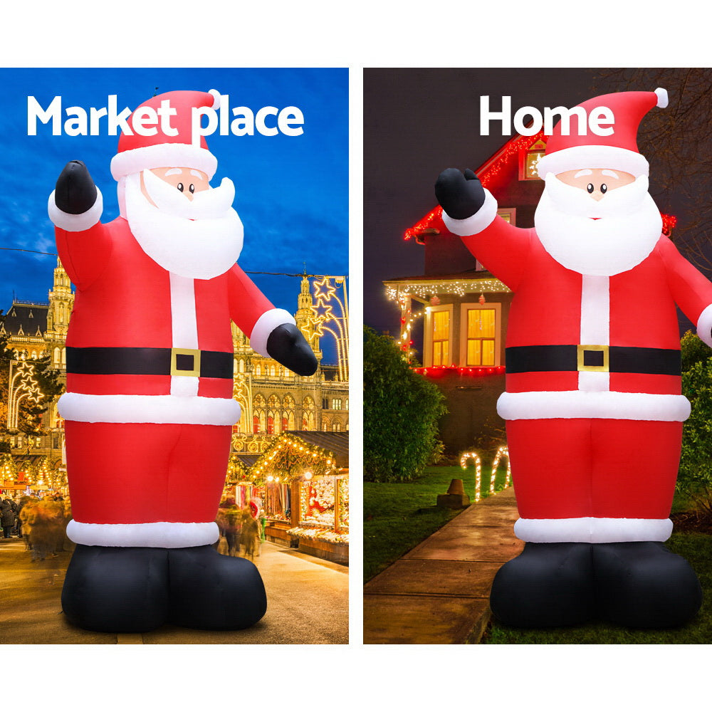 5m Christmas Inflatable Santa Decorations Outdoor Air-Power Light Homecoze