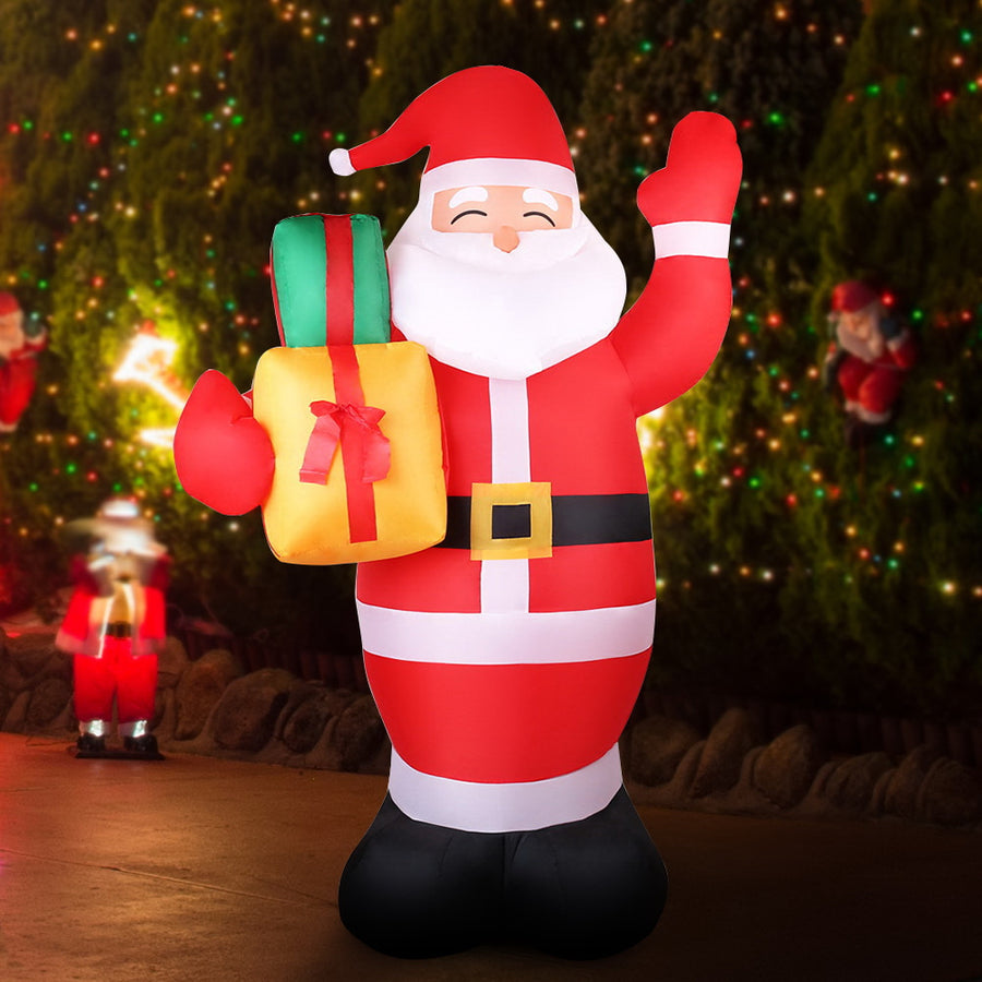 2.4m Christmas Inflatables Santa Xmas Light Decor LED Airpower Homecoze