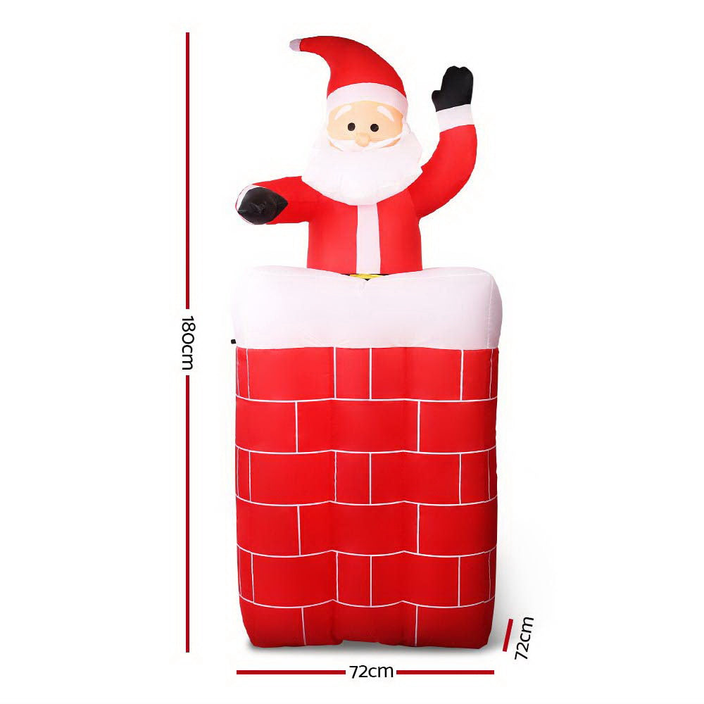 1.8m Pop-up Santa Chimney Christmas Inflatable - Homecoze