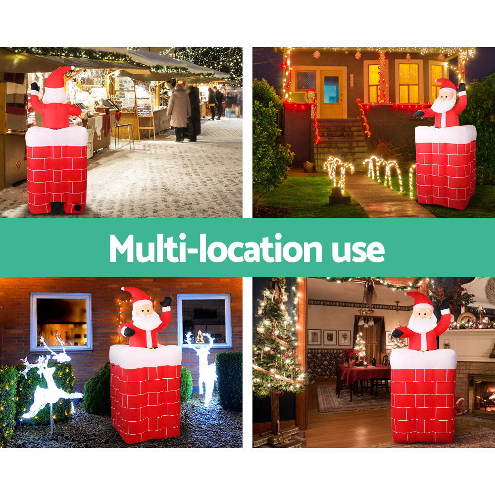 1.8m Pop-up Santa Chimney Christmas Inflatable - Homecoze