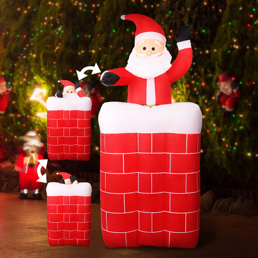 1.8m Christmas Inflatable Archway with Santa Xmas Decor LED Homecoze