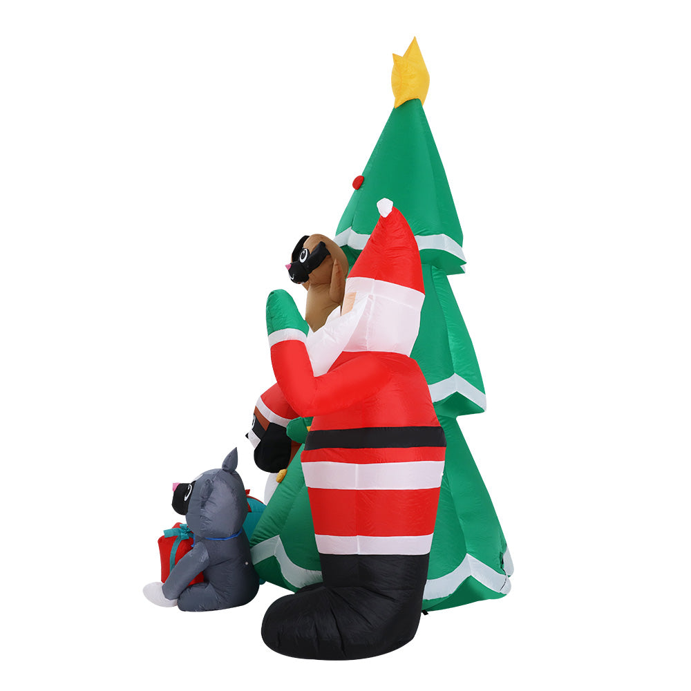 3m Christmas Tree Santa and Dog Christmas Inflatable - Homecoze