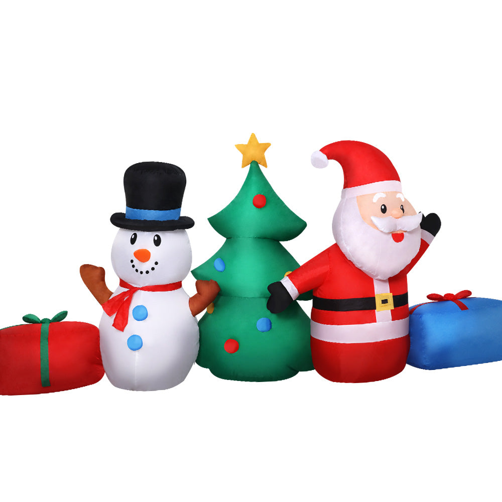 1.4m Santa Tree and Snowman Christmas Inflatable - Homecoze