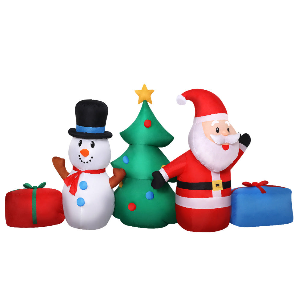 1.4m Santa Tree and Snowman Christmas Inflatable - Homecoze
