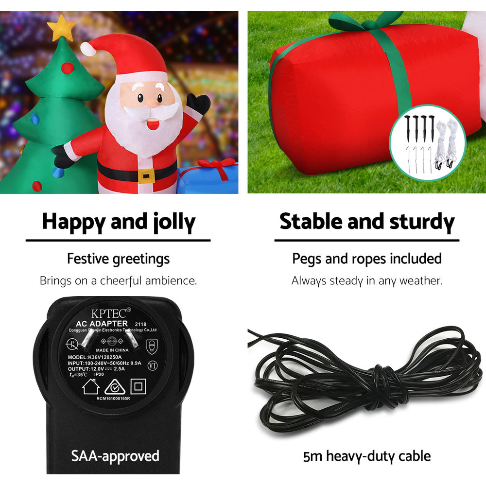 1.4m Santa Tree and Snowman Christmas Inflatable - Homecoze