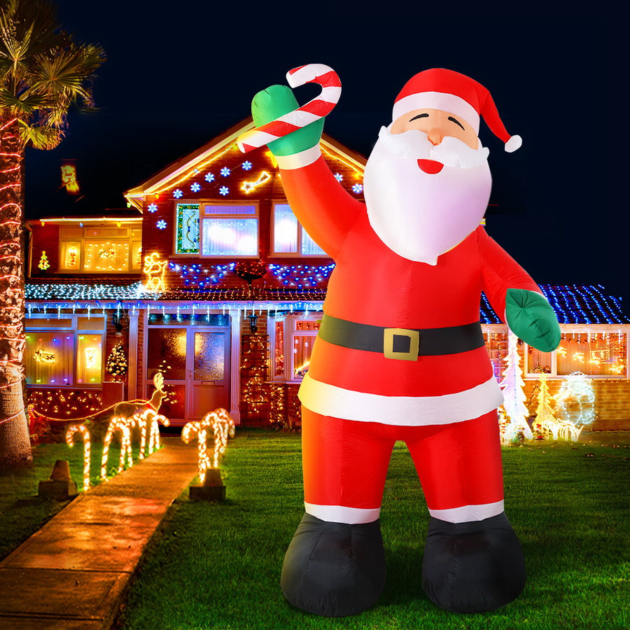 3M Christmas Inflatable Santa Xmas Outdoor Decorations LED Lights Homecoze