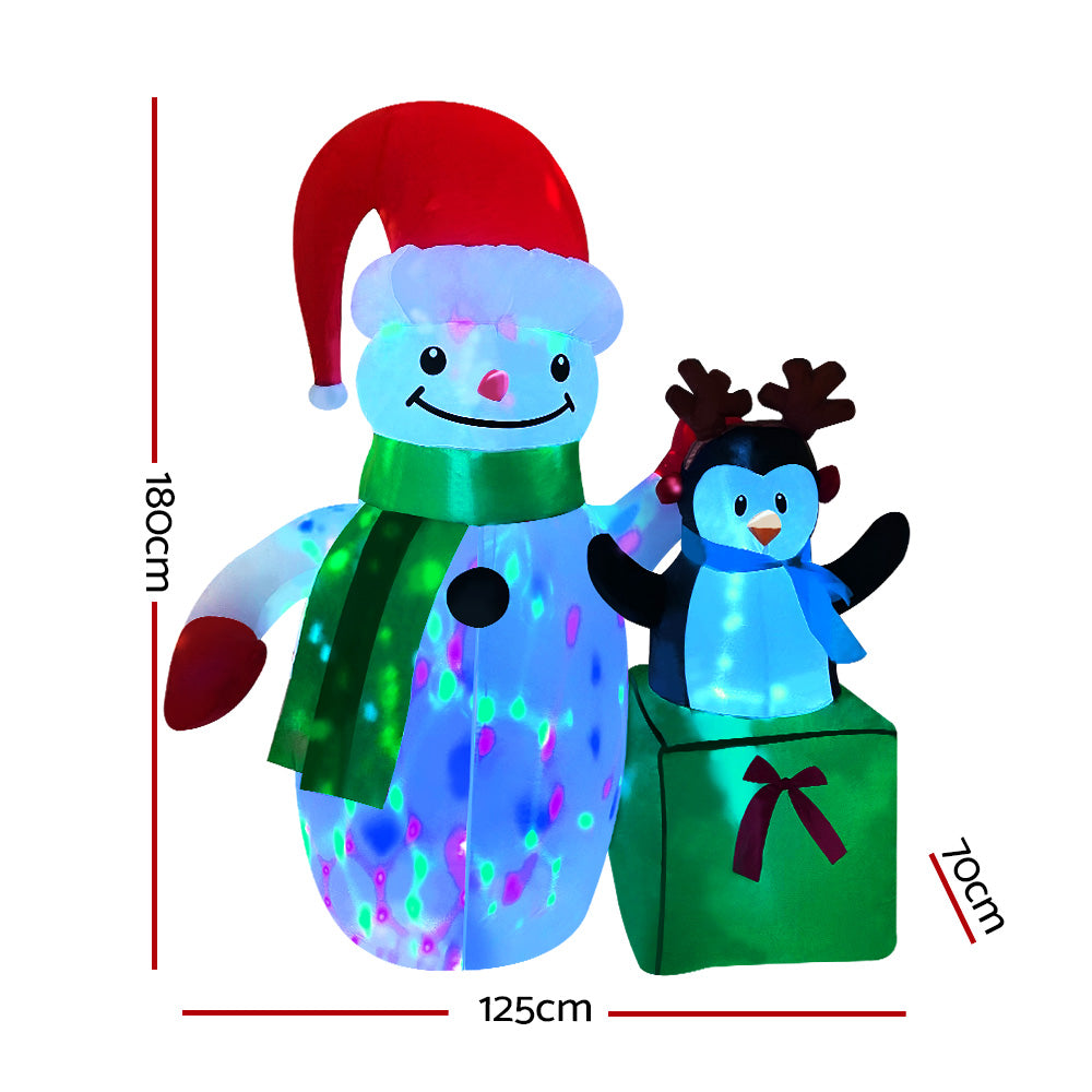 Inflatable Christmas 1.8M Snowman LED Lights Outdoor Decorations Homecoze