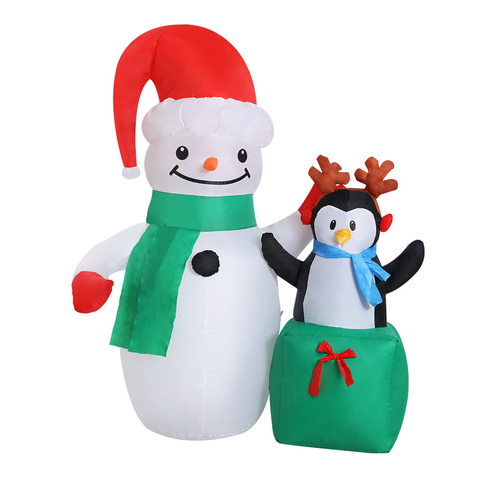 Inflatable Christmas 1.8M Snowman LED Lights Outdoor Decorations - Homecoze