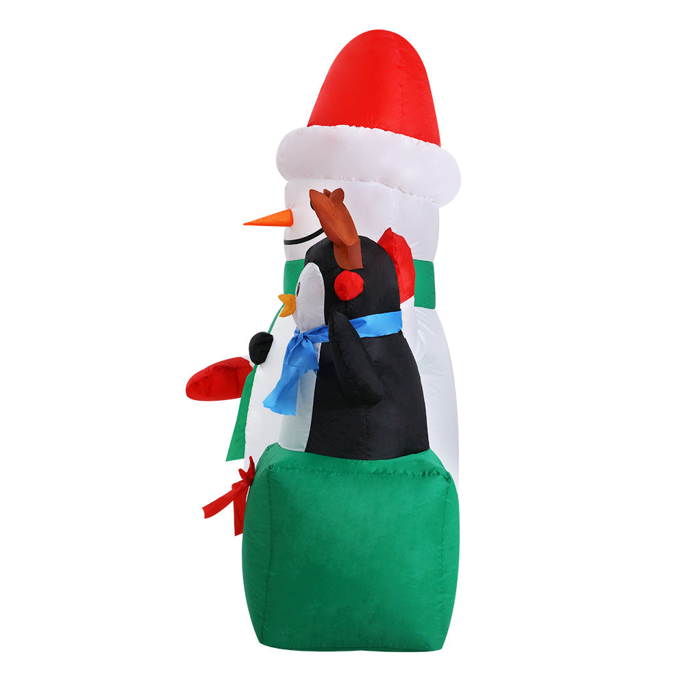 Inflatable Christmas 1.8M Snowman LED Lights Outdoor Decorations - Homecoze