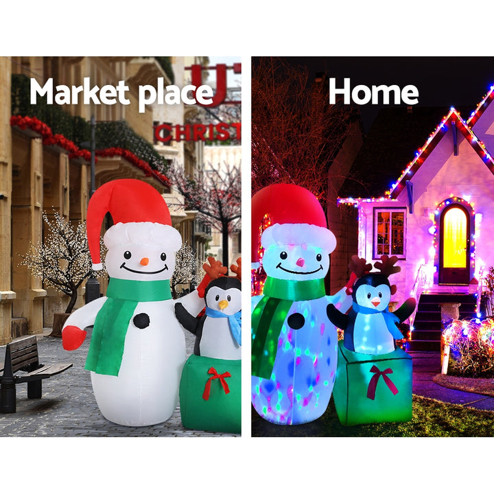 Inflatable Christmas 1.8M Snowman LED Lights Outdoor Decorations Homecoze