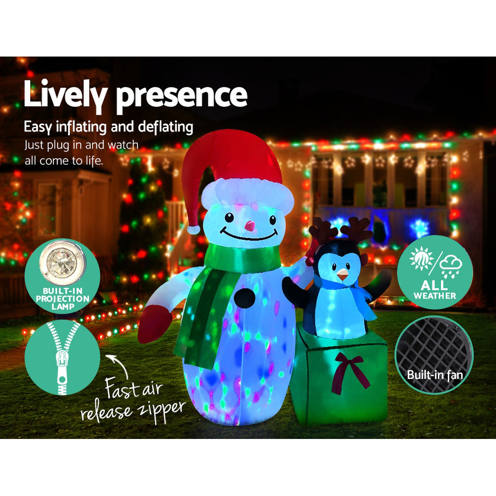 Inflatable Christmas 1.8M Snowman LED Lights Outdoor Decorations - Homecoze