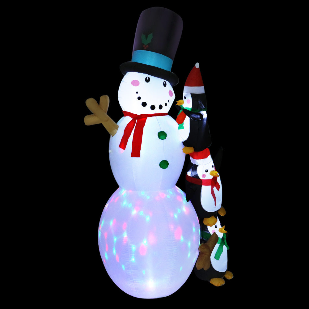 2.4M Christmas Inflatable Snowman Xmas Lights Outdoor Decorations Homecoze