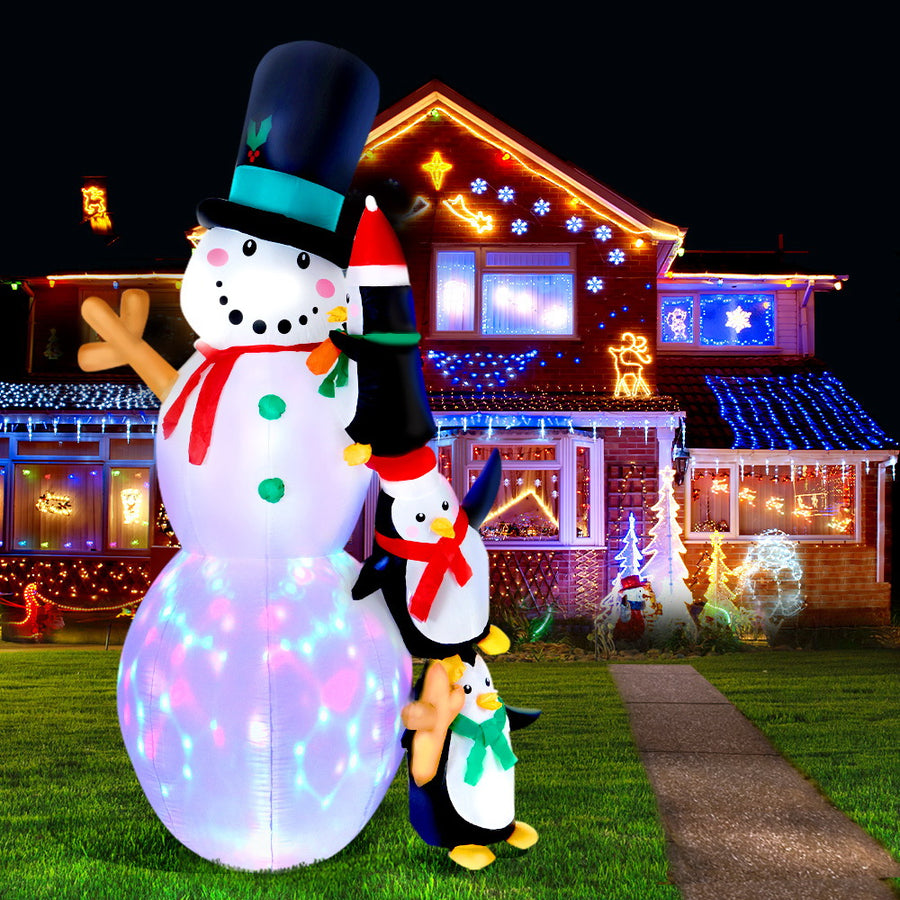 2.4M Christmas Inflatable Snowman Xmas Lights Outdoor Decorations Homecoze