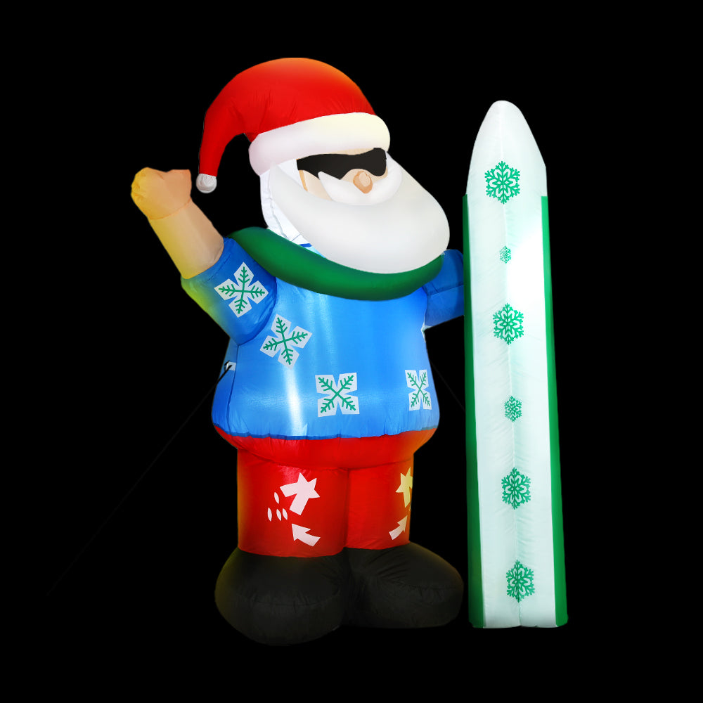 1.6M Santa Christmas Inflatable Doll with LED Lights Homecoze