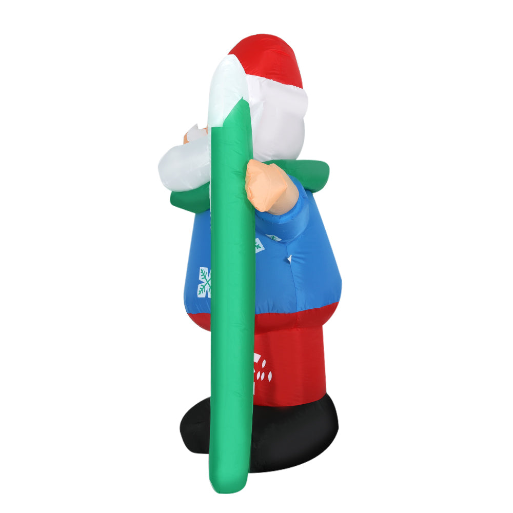 1.6M Santa Christmas Inflatable Doll with LED Lights Homecoze