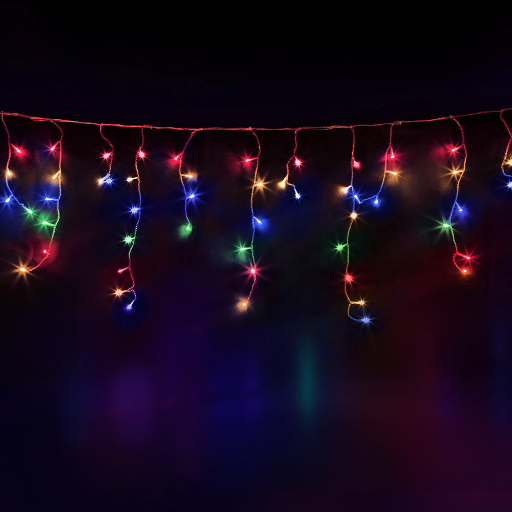 500 LED Solar Powered Christmas Icicle Lights 20M Multicolour Homecoze