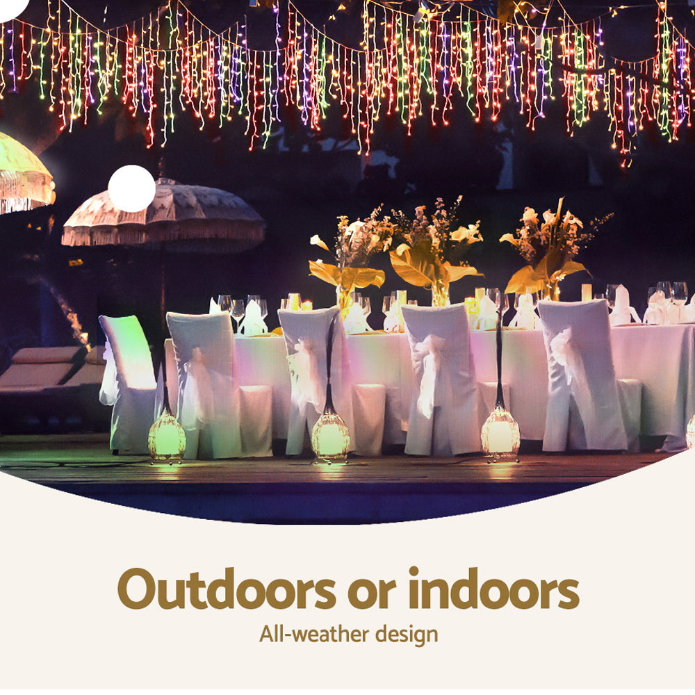 500 LED Solar Powered Christmas Icicle Lights 20M Multicolour Homecoze