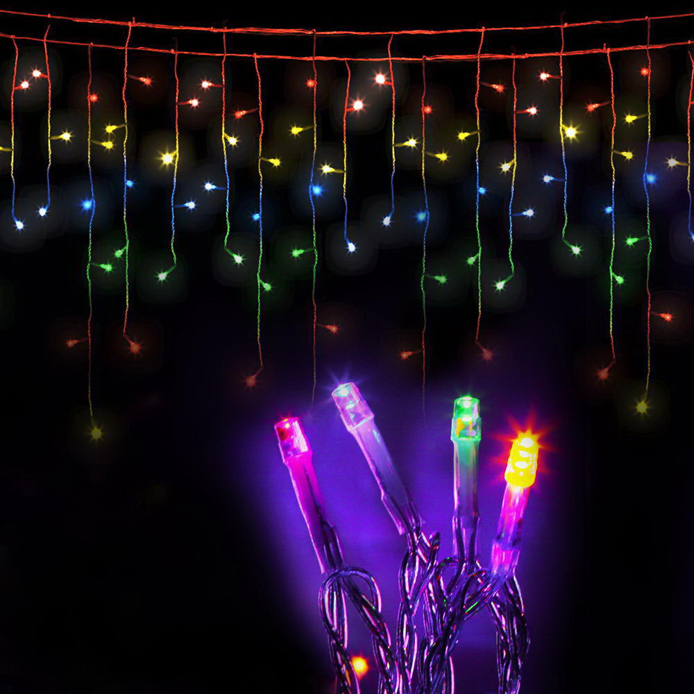 800 LED Christmas Icicle Lights Mutlicolour Homecoze