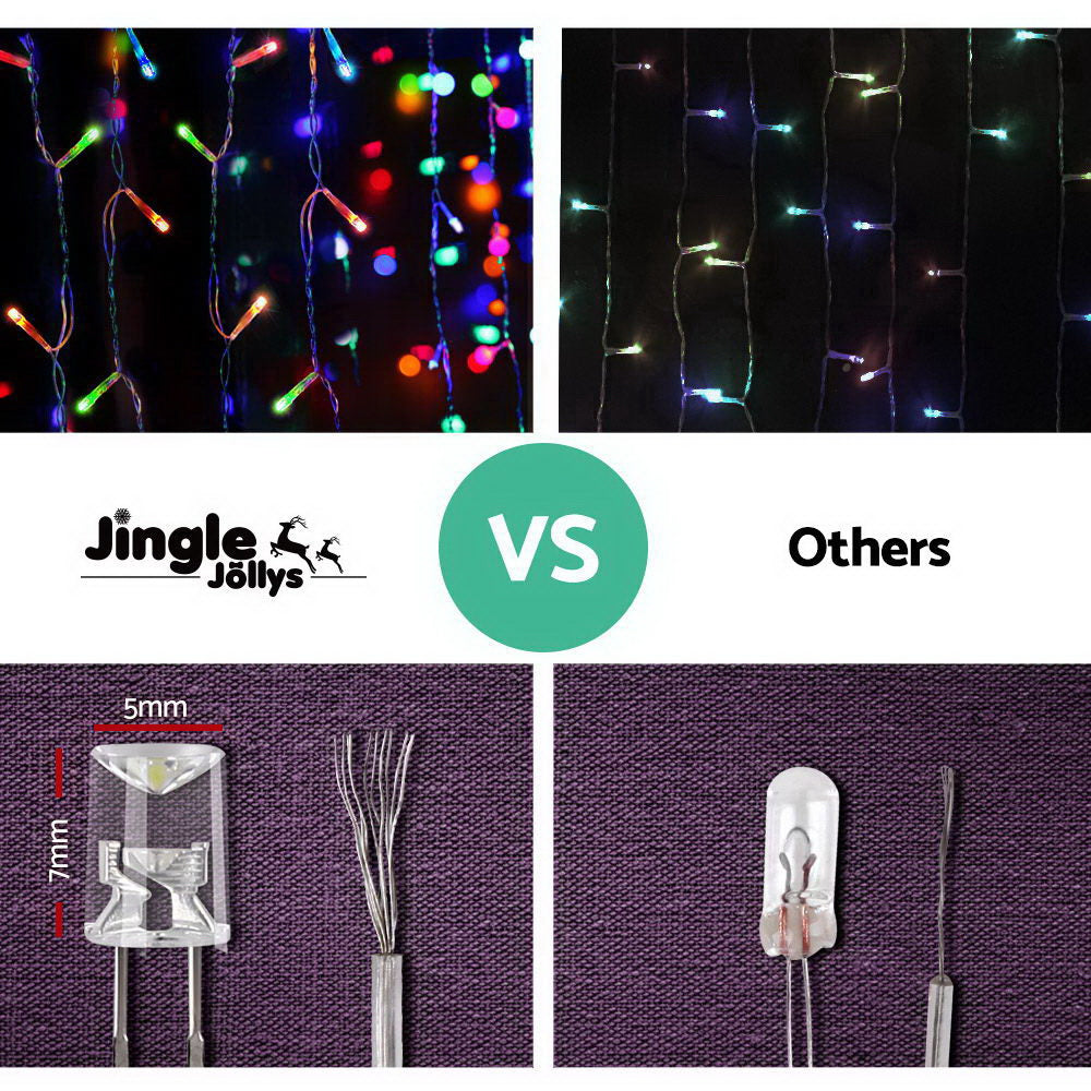 800 LED Christmas Icicle Lights Mutlicolour Homecoze