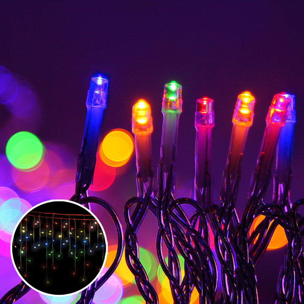 800 LED Christmas Icicle Lights Mutlicolour Homecoze