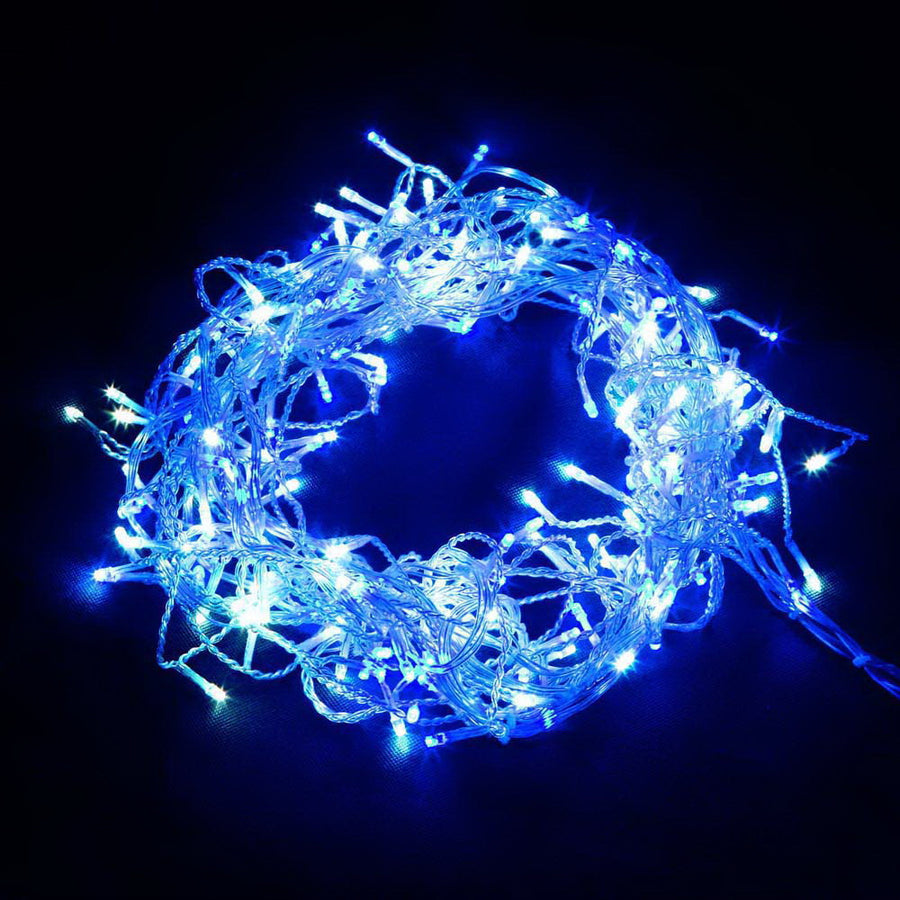 800 LED Christmas Icicle Lights White and Blue Homecoze