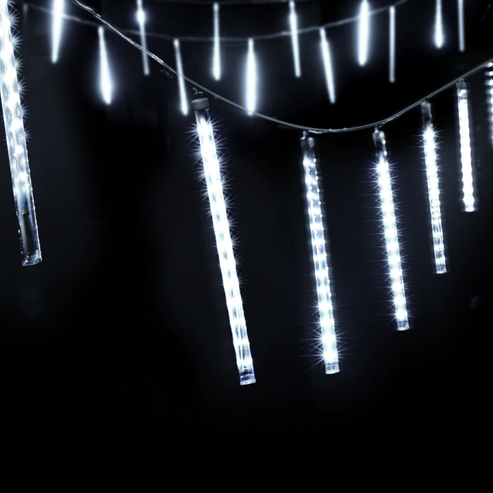 12m Christmas Icicle Shower Lights 960 LED Falling Rain - Cool White Homecoze